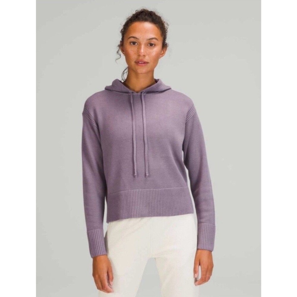 Lululemon Double Knit Sweater Hoodie in DUSKY LAVENDER M/L Cashmere Cozy Lounge